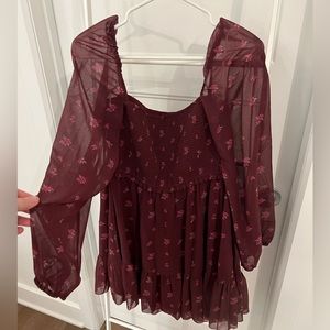 Wilfred burgundy with flowers dress XL